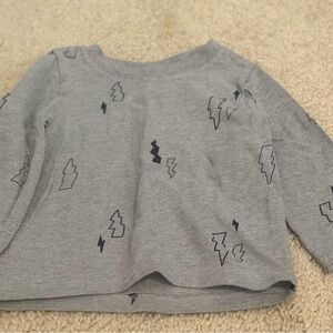 Cat & Jack Gray Long Sleeve Shirt with Lightning Design